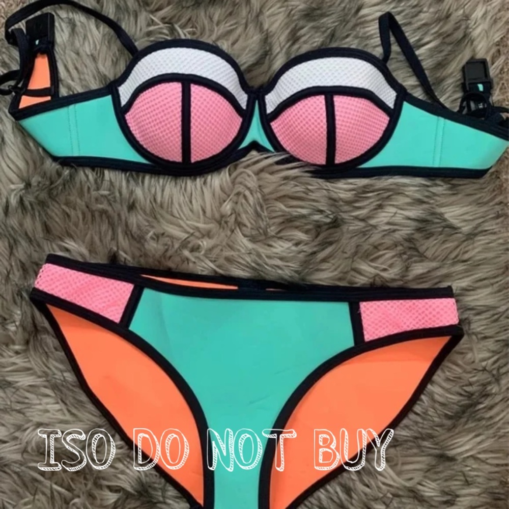 Colorblock Bikini Set